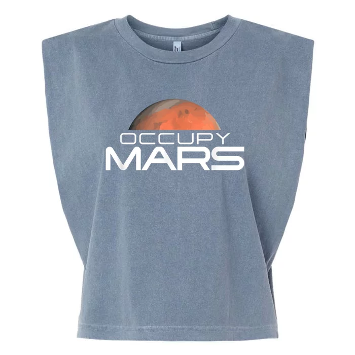 Occupy Mars Colonize Space Garment-Dyed Women's Muscle Tee