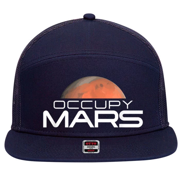 Occupy Mars Colonize Space 7 Panel Mesh Trucker Snapback Hat