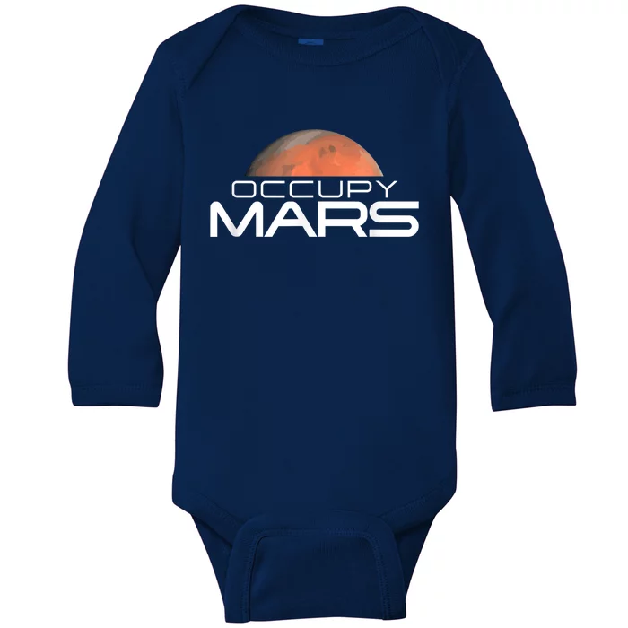 Occupy Mars Colonize Space Baby Long Sleeve Bodysuit