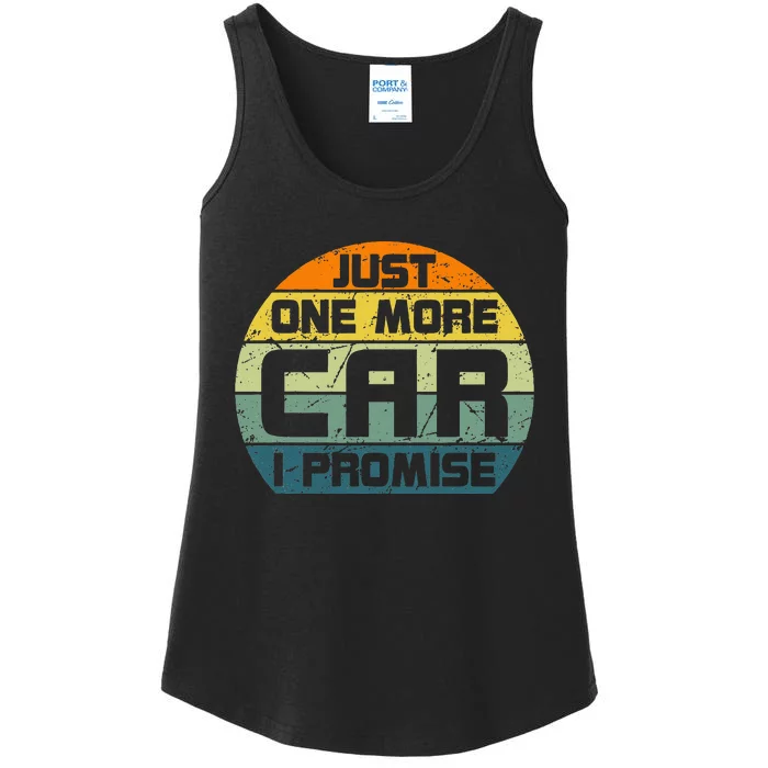 One More Car I Promise Vintage Car Enthusiast Retro Car Guys Ladies Essential Tank