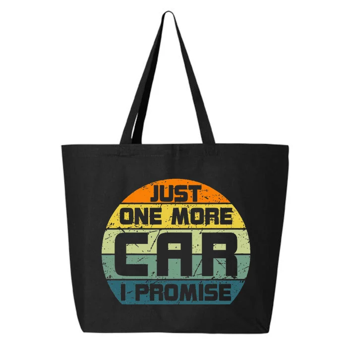 One More Car I Promise Vintage Car Enthusiast Retro Car Guys 25L Jumbo Tote