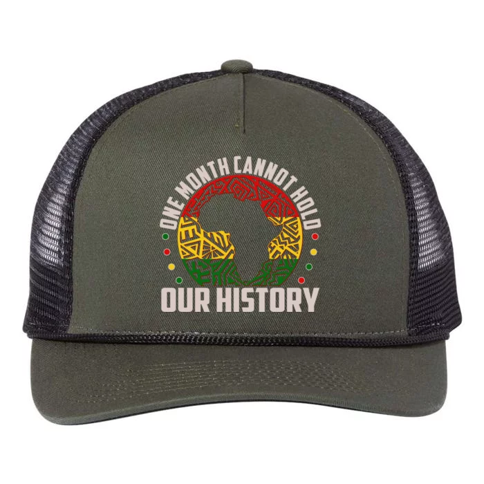 One Month Cannot Hold Our History Black History Month Retro Rope Trucker Hat Cap