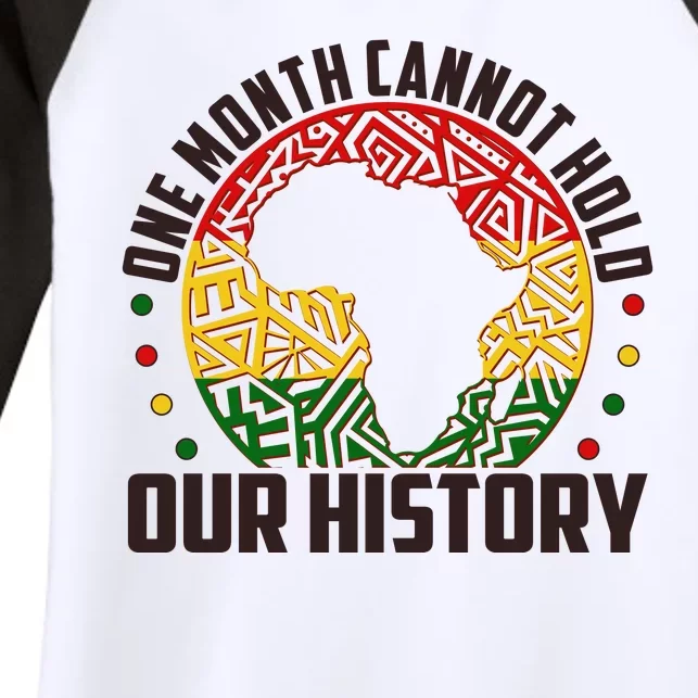 One Month Cannot Hold Our History Black History Month Women's Tri-Blend 3/4-Sleeve Raglan Shirt