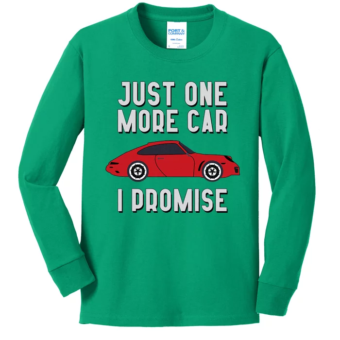 One More Car Part I Promise For Car Enthusiast Kids Long Sleeve Shirt