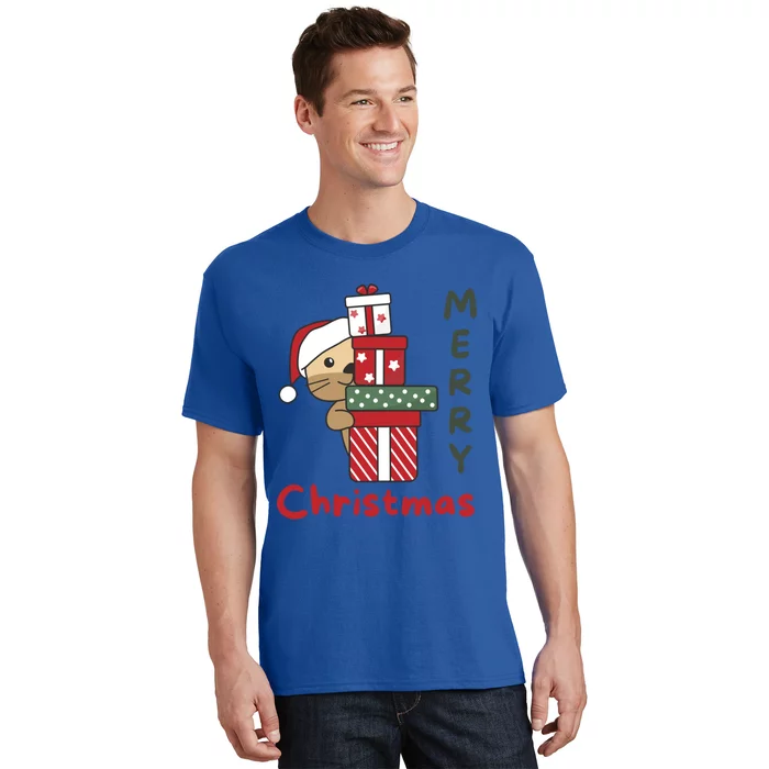 Otter Merry Christmas Festive Season Otter Gift T-Shirt