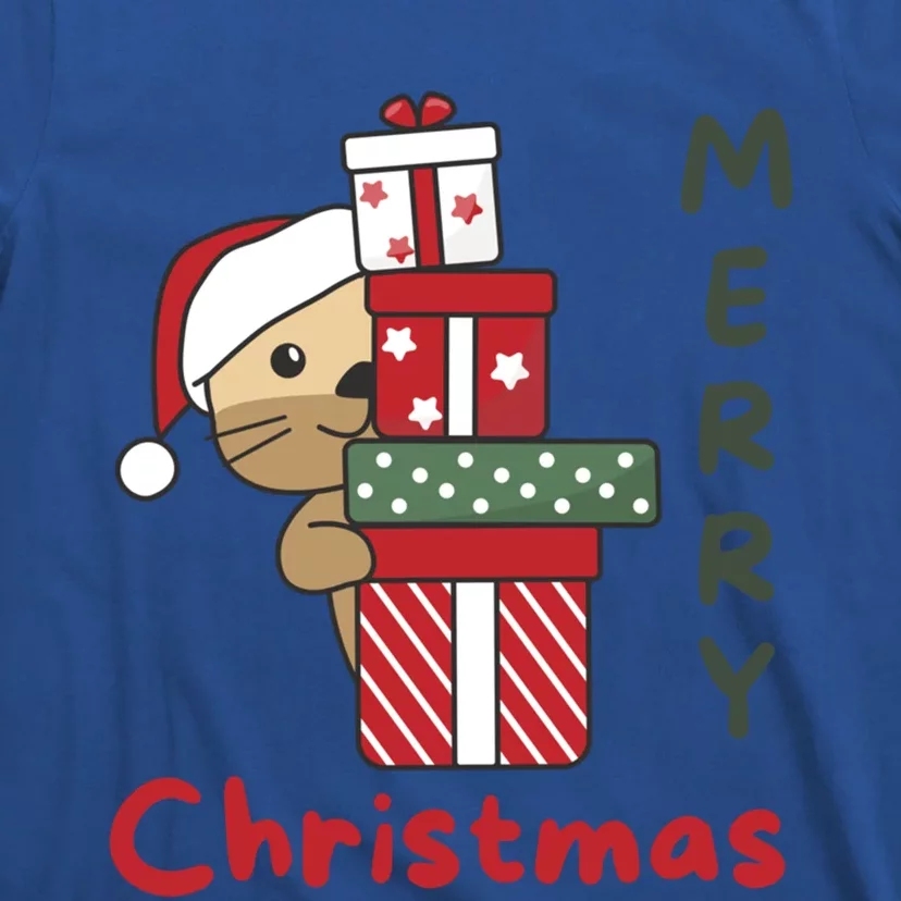 Otter Merry Christmas Festive Season Otter Gift T-Shirt