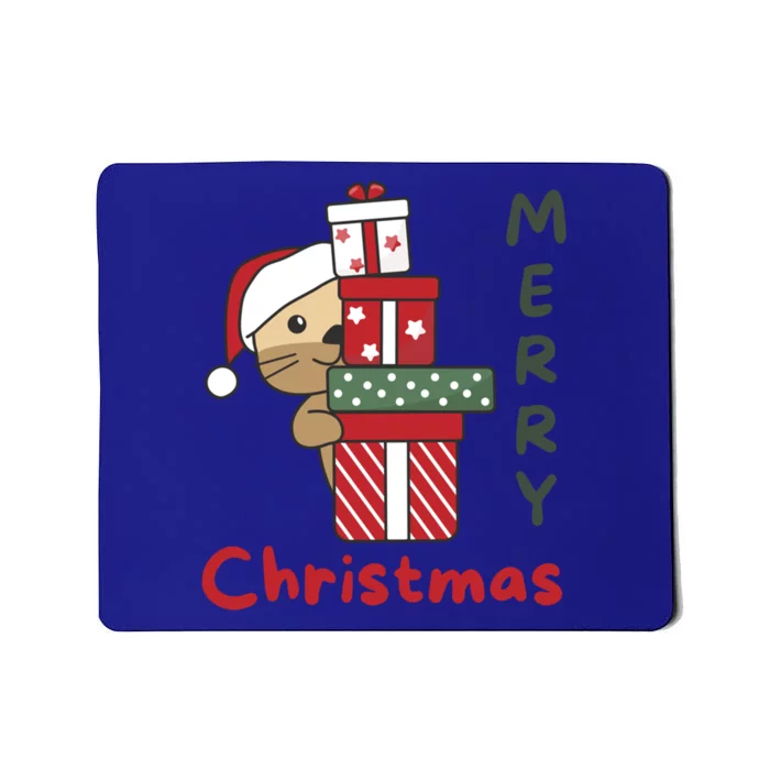 Otter Merry Christmas Festive Season Otter Gift Mousepad