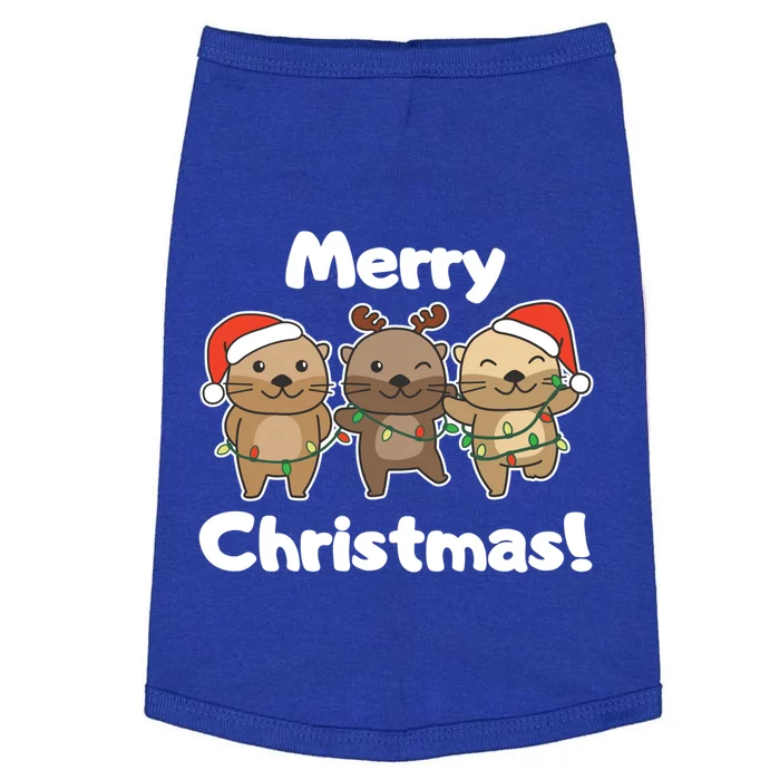 Otter Merry Christmas Winter Animals Otter Gift Doggie Tank