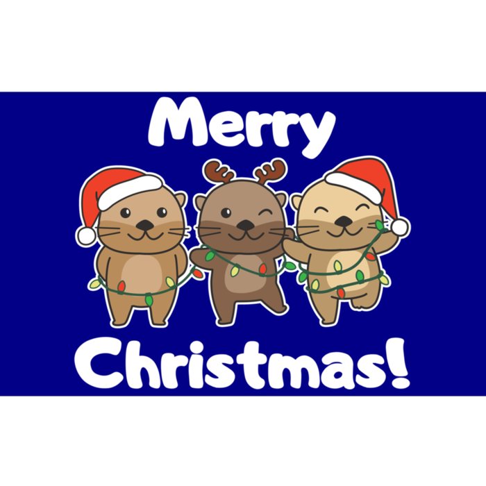 Otter Merry Christmas Winter Animals Otter Gift Bumper Sticker