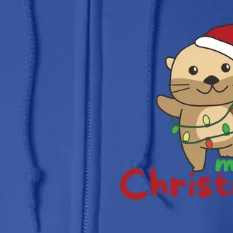 Otter Merry Christmas Winter Otter Christmas Cute Gift Full Zip Hoodie