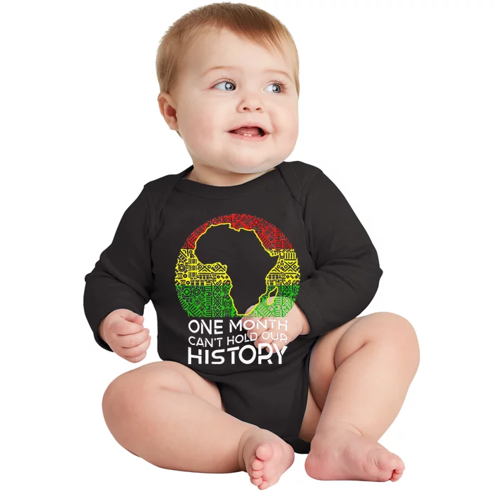 One Month Can't Hold Our History African American Baby Long Sleeve Bodysuit