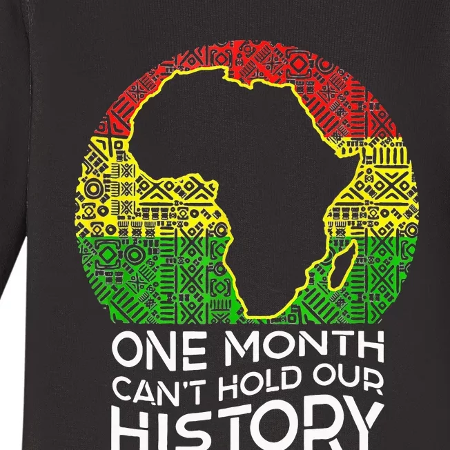 One Month Can't Hold Our History African American Baby Long Sleeve Bodysuit