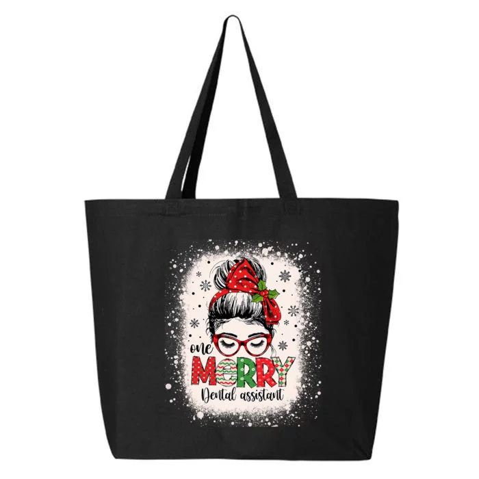 One Merry Dental Assistant Messy Bun Dental Nurse Christmas 25L Jumbo Tote