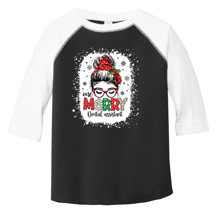 One Merry Dental Assistant Messy Bun Dental Nurse Christmas Toddler Fine Jersey T-Shirt