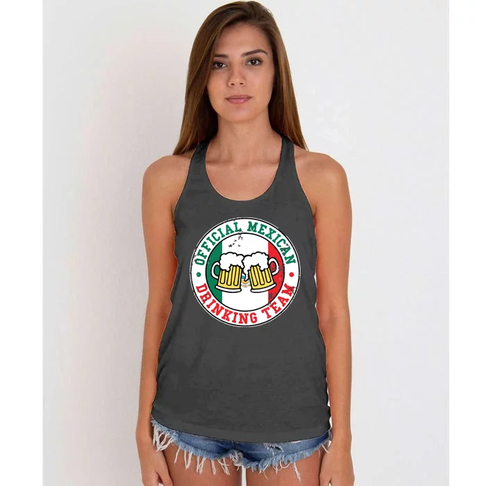 Official Mexican Drinking Team Funny Mexico Drinking Team Women's Knotted Racerback Tank