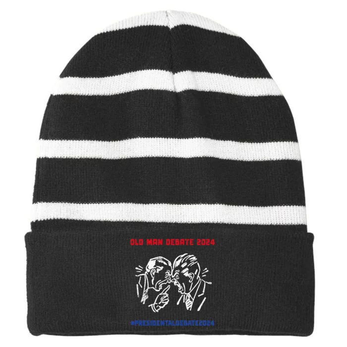 Old Man Debate 2024 Striped Beanie with Solid Band