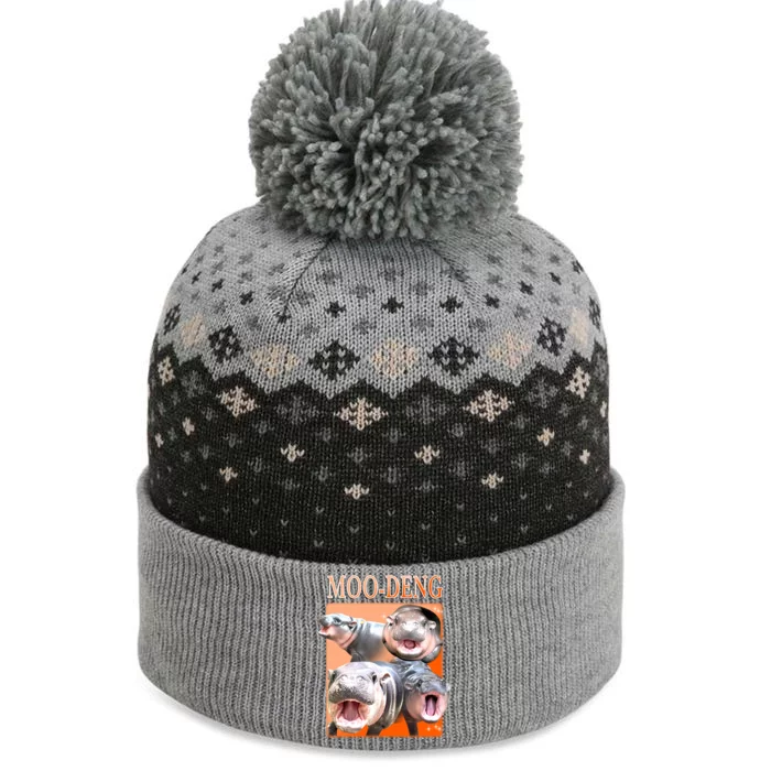 Orange Moo Deng Meme Hippo The Baniff Cuffed Pom Beanie