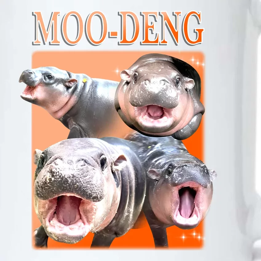 Orange Moo Deng Meme Hippo Black Color Changing Mug