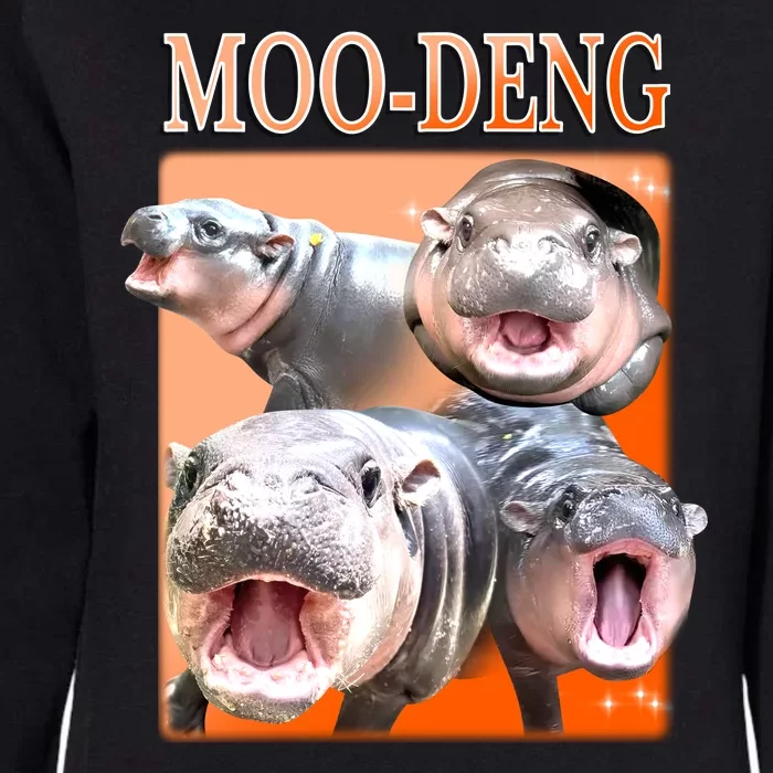 Orange Moo Deng Meme Hippo Womens California Wash Sweatshirt