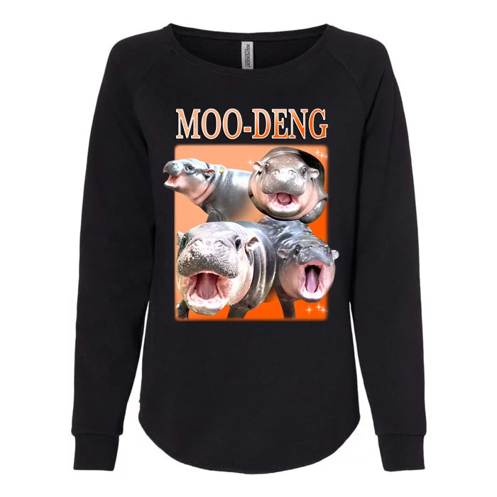 Orange Moo Deng Meme Hippo Womens California Wash Sweatshirt