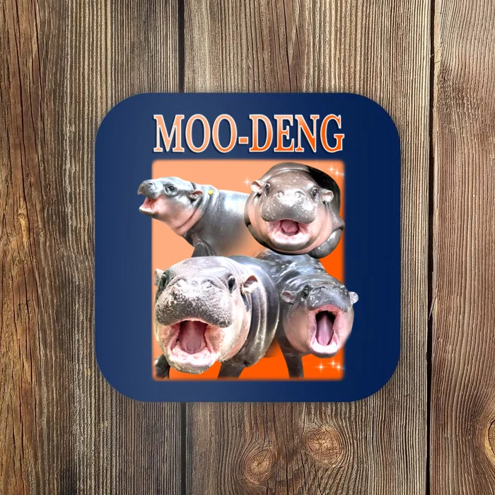 Orange Moo Deng Meme Hippo Coaster