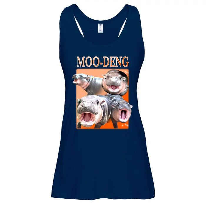 Orange Moo Deng Meme Hippo Ladies Essential Flowy Tank