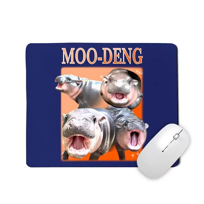 Orange Moo Deng Meme Hippo Mousepad