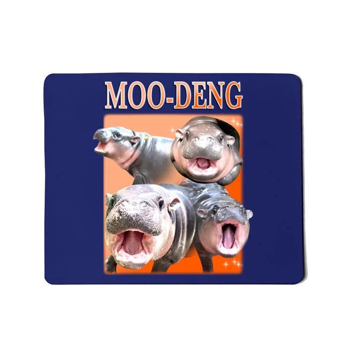 Orange Moo Deng Meme Hippo Mousepad