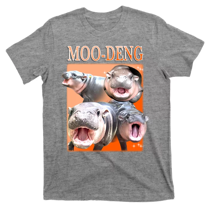 Orange Moo Deng Meme Hippo T-Shirt