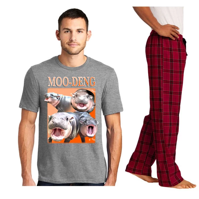 Orange Moo Deng Meme Hippo Pajama Set