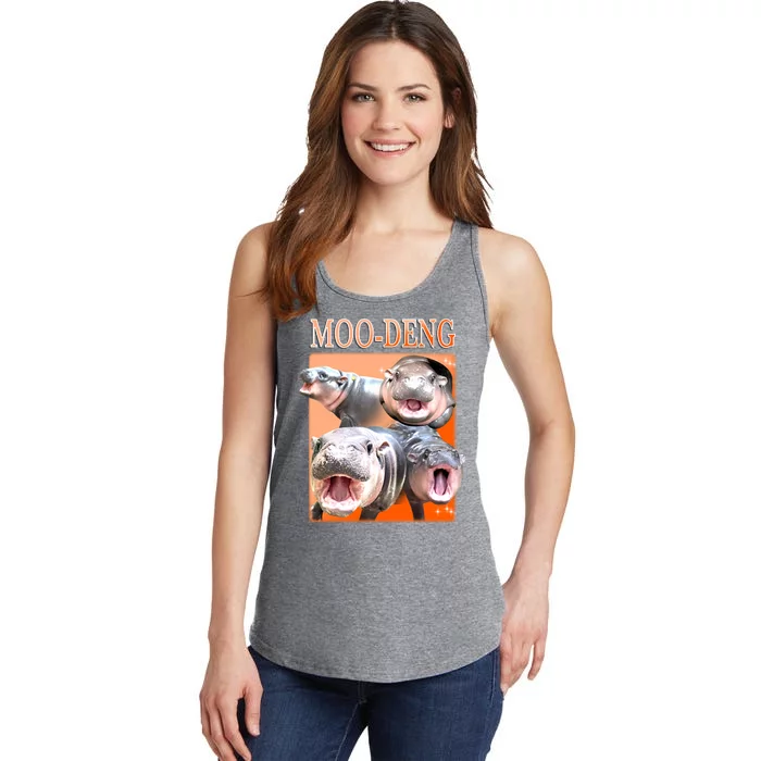 Orange Moo Deng Meme Hippo Ladies Essential Tank