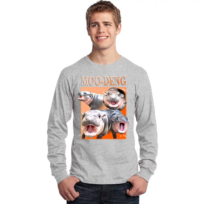 Orange Moo Deng Meme Hippo Tall Long Sleeve T-Shirt