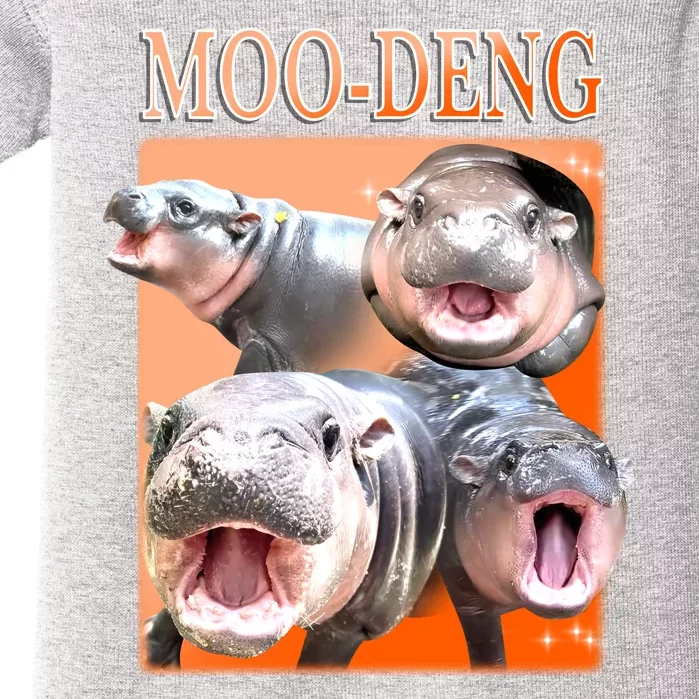 Orange Moo Deng Meme Hippo Baby Bodysuit