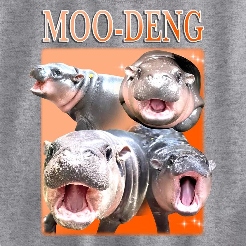 Orange Moo Deng Meme Hippo Kids Sweatshirt