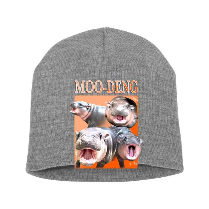 Orange Moo Deng Meme Hippo Short Acrylic Beanie