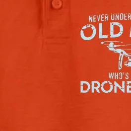 Old Man Drone Pilot Men Quadcopter Operator Gift UAV Dry Zone Grid Performance Polo