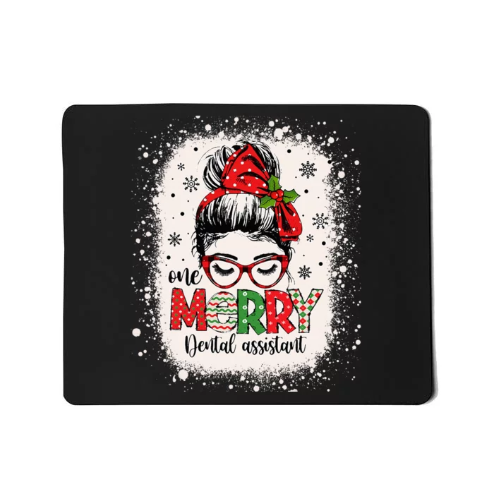 One Merry Dental Assistant Messy Bun Dental Nurse Christmas Mousepad