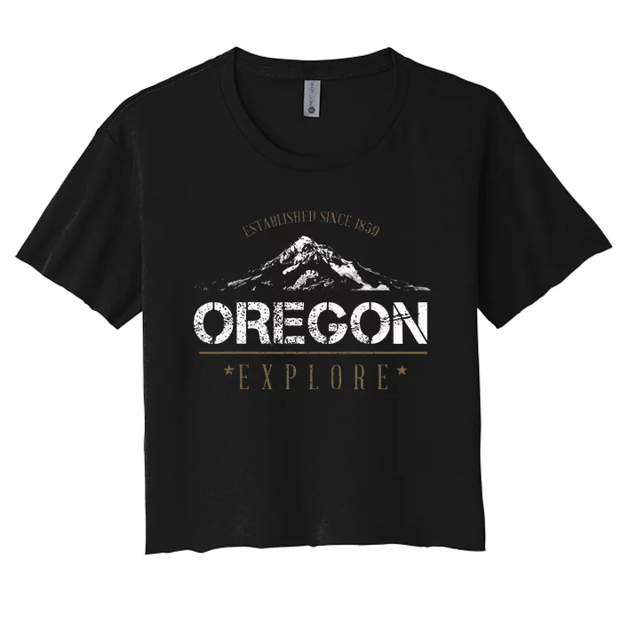 Oregon Mountain Explore Oregon Women's Crop Top Tee