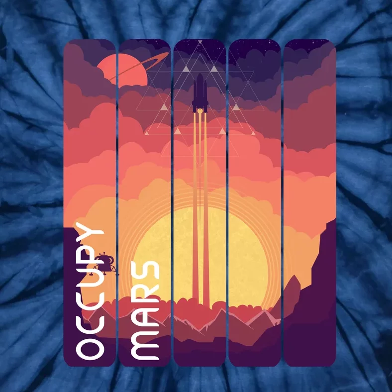 Occupy Mars Elon Musk Spacex Space Landscape Astronaut Planets Stars Tie-Dye T-Shirt