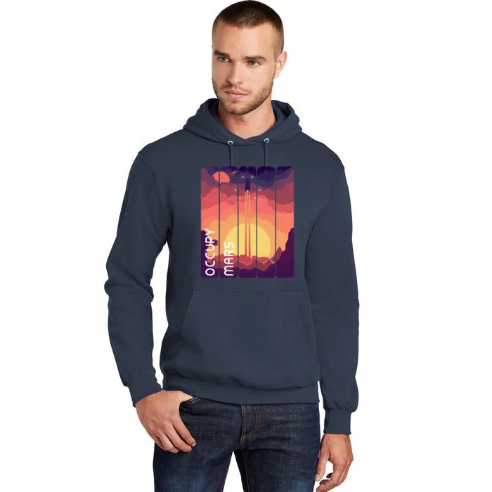 Occupy Mars Elon Musk Spacex Space Landscape Astronaut Planets Stars Tall Hoodie