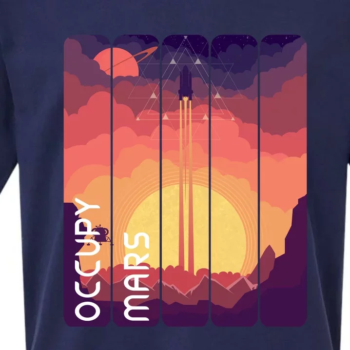 Occupy Mars Elon Musk Spacex Space Landscape Astronaut Planets Stars Sueded Cloud Jersey T-Shirt