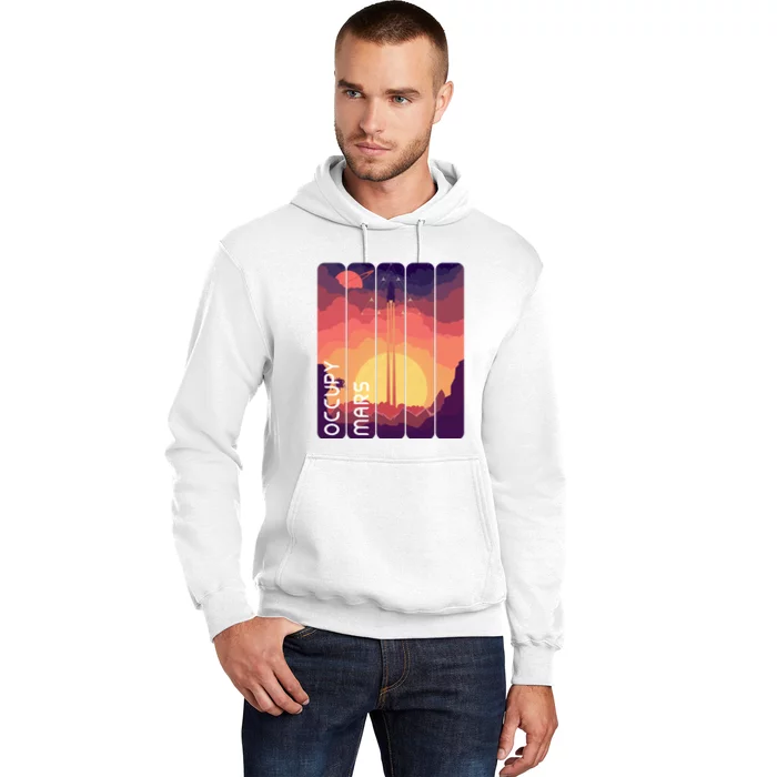 Occupy Mars Elon Musk Spacex Space Landscape Astronaut Planets Stars Hoodie