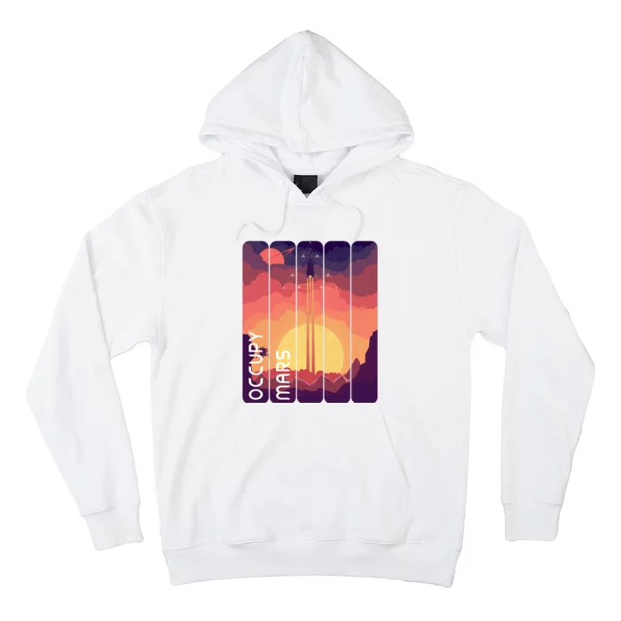 Occupy Mars Elon Musk Spacex Space Landscape Astronaut Planets Stars Hoodie