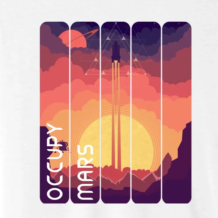 Occupy Mars Elon Musk Spacex Space Landscape Astronaut Planets Stars ChromaSoft Performance T-Shirt