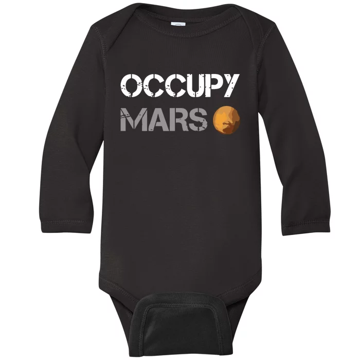 Occupy Mars Elon Musk Spacex Project Baby Long Sleeve Bodysuit