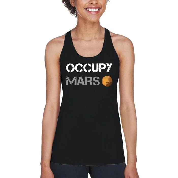 Occupy Mars Elon Musk Spacex Project Women's Racerback Tank