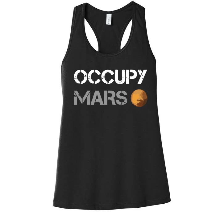 Occupy Mars Elon Musk Spacex Project Women's Racerback Tank