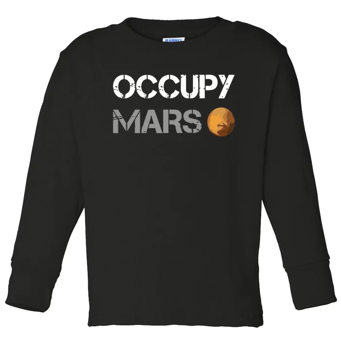 Occupy Mars Elon Musk Spacex Project Toddler Long Sleeve Shirt