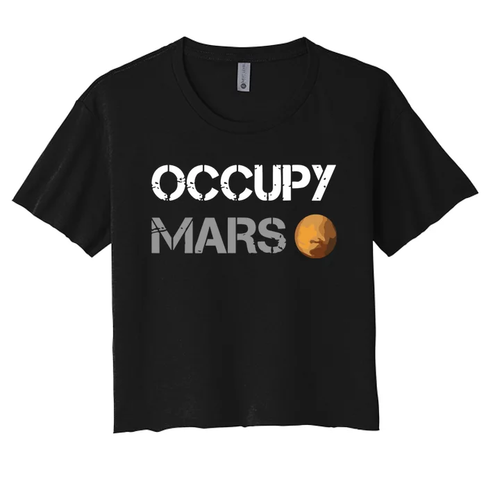 Occupy Mars Elon Musk Spacex Project Women's Crop Top Tee