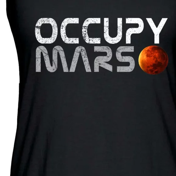 Occupy Mars Elon Musk SpaceX Project Gift Ideas Occupy Mars Trending Ladies Essential Flowy Tank